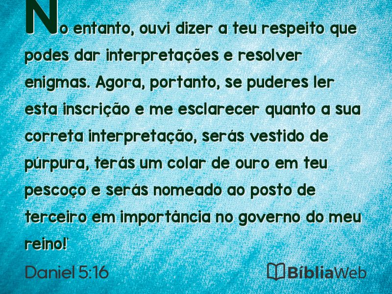 Daniel 5:16 em imagem para compartilhar