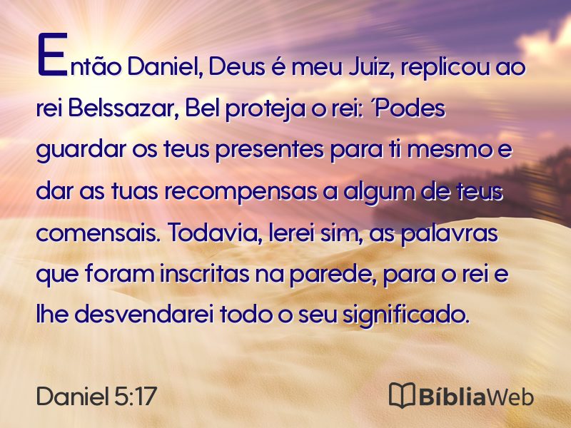 Daniel 5:17 em imagem para compartilhar