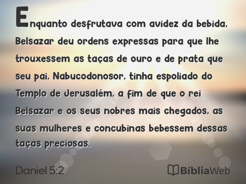Daniel 5:2 em imagem para compartilhar