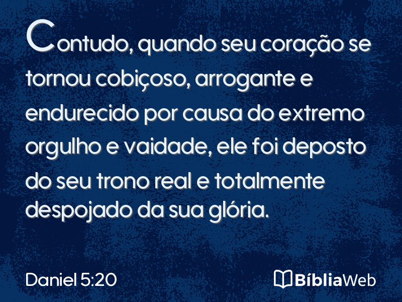 Daniel 5:20 em imagem para compartilhar