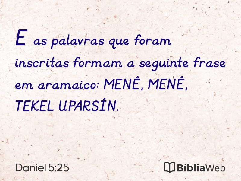 Daniel 5:25 em imagem para compartilhar