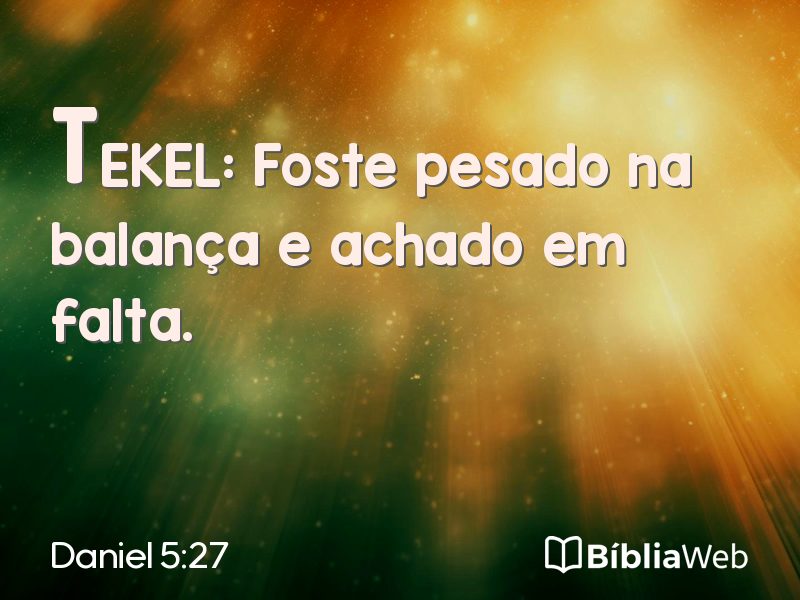 Daniel 5:27 em imagem para compartilhar