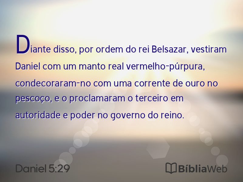 Daniel 5:29 em imagem para compartilhar