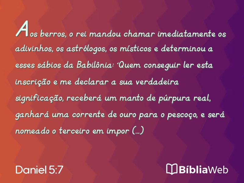 Daniel 5:7 em imagem para compartilhar