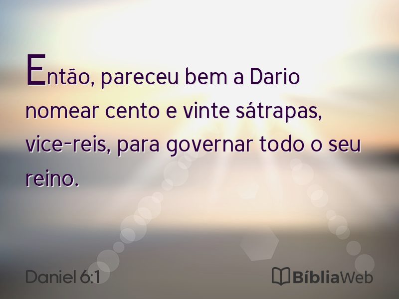 Daniel 6:1 em imagem para compartilhar