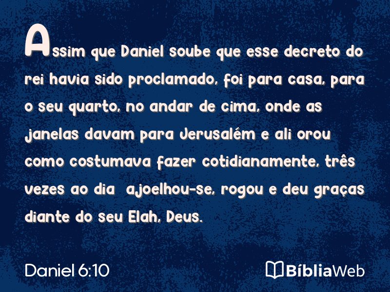 Daniel 6:10 em imagem para compartilhar
