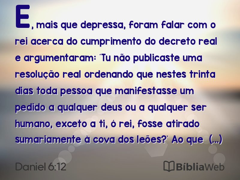 Daniel 6:12 em imagem para compartilhar