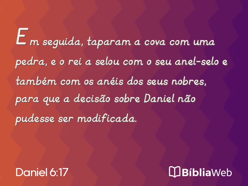Daniel 6:17 em imagem para compartilhar