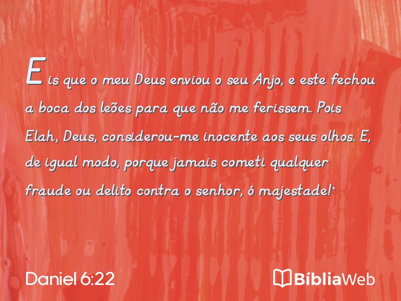 Daniel 6:22 em imagem para compartilhar