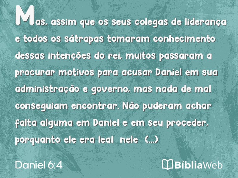 Daniel 6:4 em imagem para compartilhar