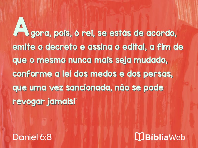 Daniel 6:8 em imagem para compartilhar