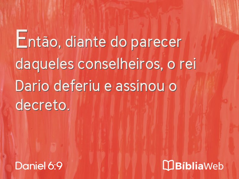 Daniel 6:9 em imagem para compartilhar