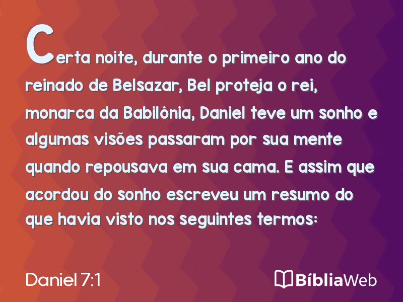 Daniel 7:1 em imagem para compartilhar