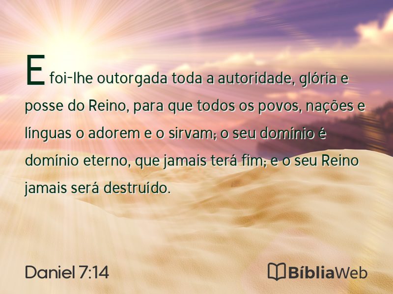 Daniel 7:14 em imagem para compartilhar