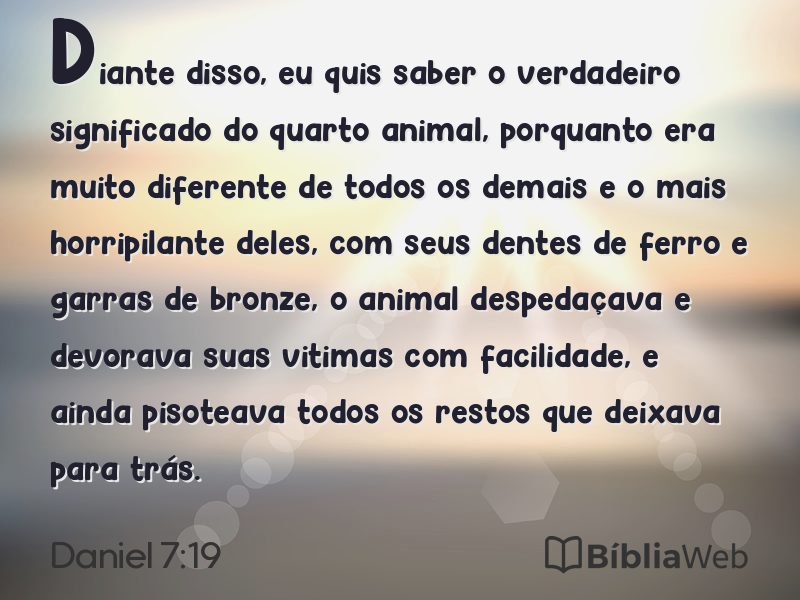Daniel 7:19 em imagem para compartilhar