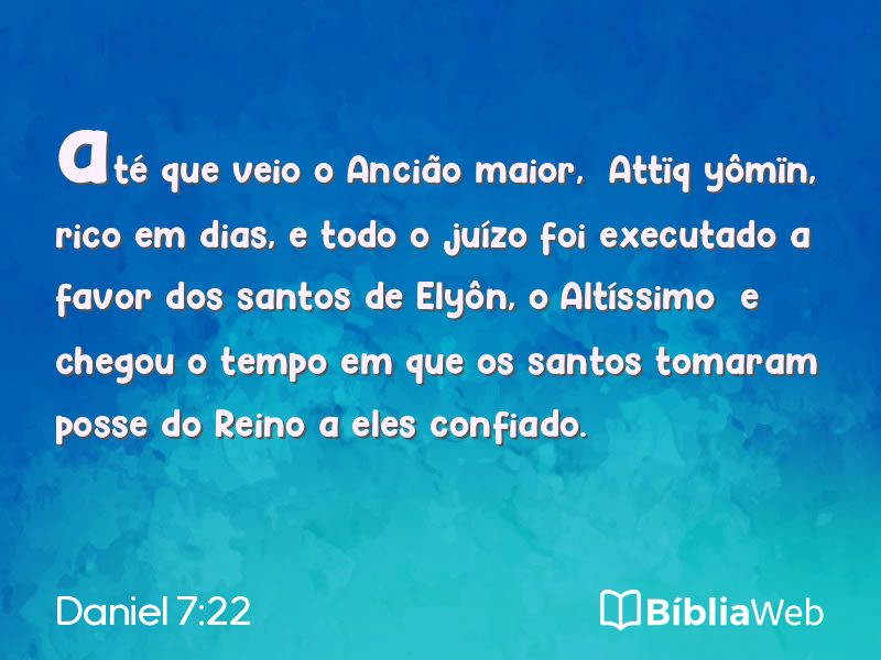 Daniel 7:22 em imagem para compartilhar