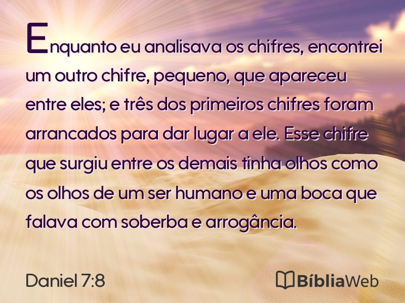 Daniel 7:8 em imagem para compartilhar