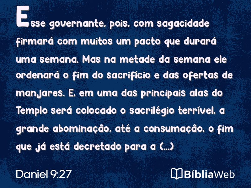 Daniel 9:27 em imagem para compartilhar