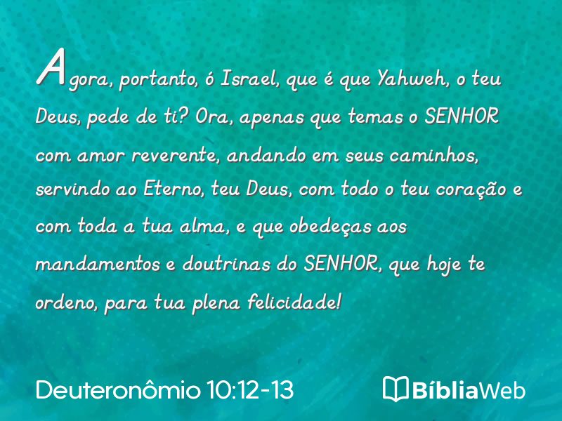 Deuteronômio 10:12-13 em imagem para compartilhar