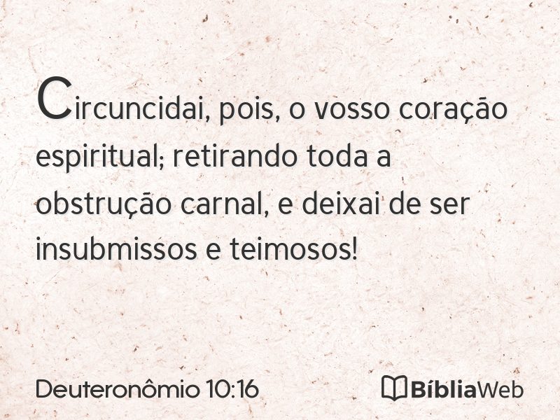 Deuteronômio 10:16 em imagem para compartilhar