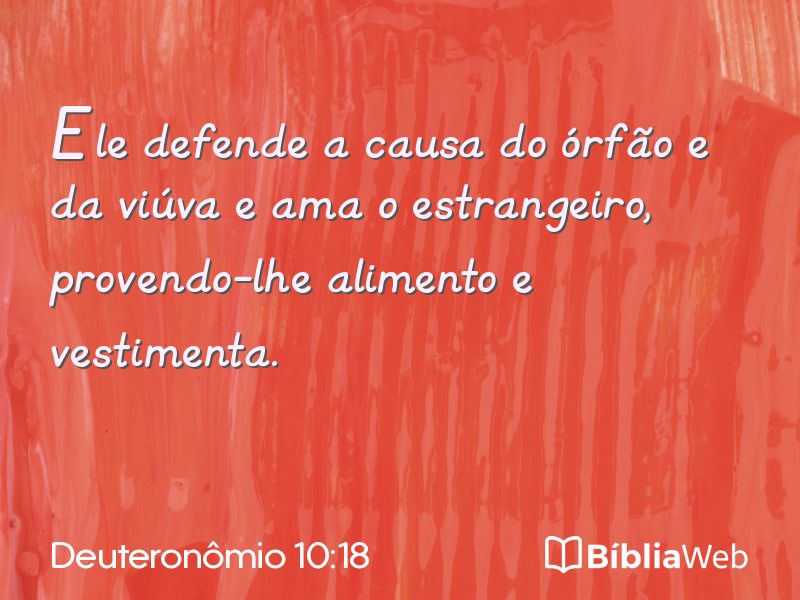 Deuteronômio 10:18 em imagem para compartilhar