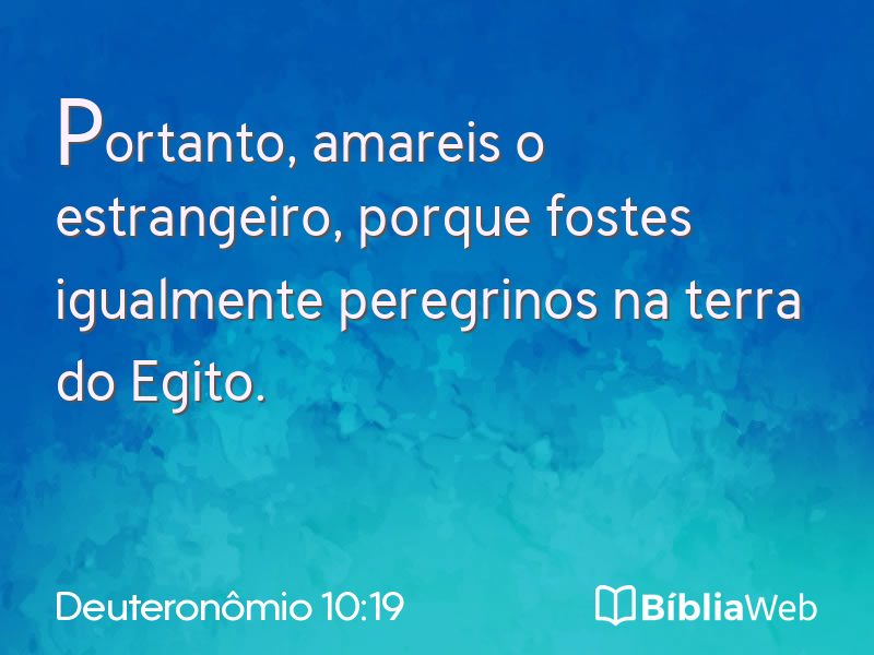 Deuteronômio 10:19 em imagem para compartilhar
