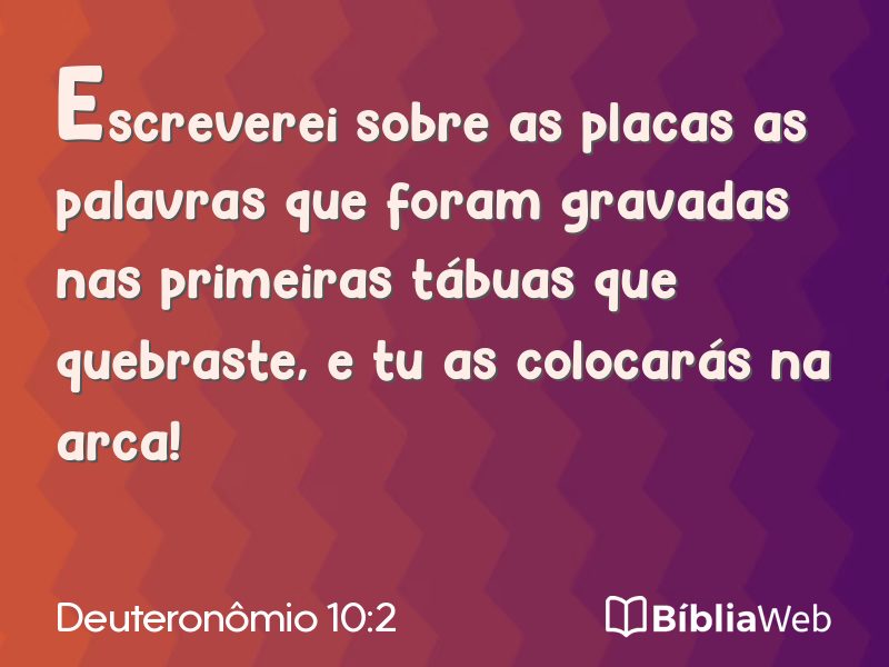 Deuteronômio 10:2 em imagem para compartilhar