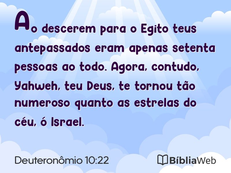 Deuteronômio 10:22 em imagem para compartilhar