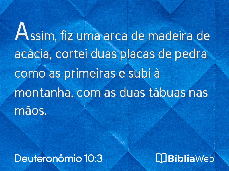 Deuteronômio 10:3 em imagem para compartilhar