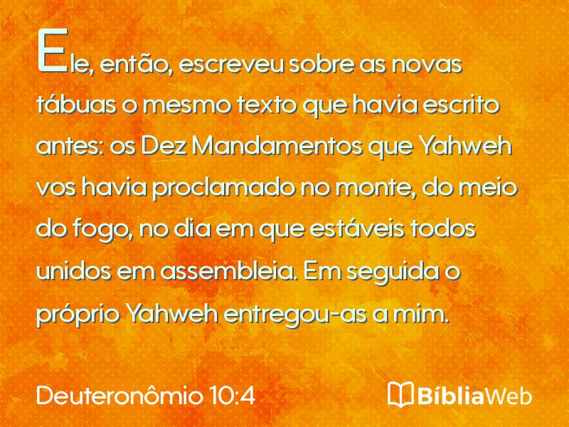 Deuteronômio 10:4 em imagem para compartilhar