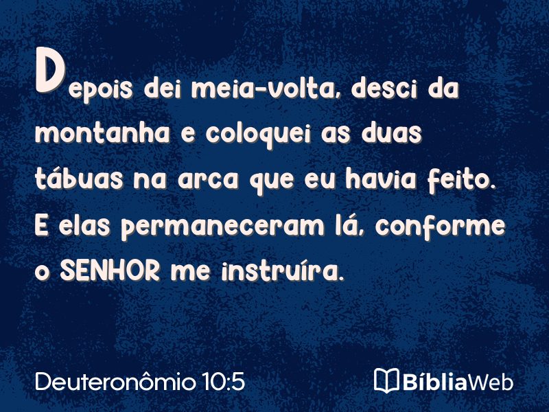 Deuteronômio 10:5 em imagem para compartilhar