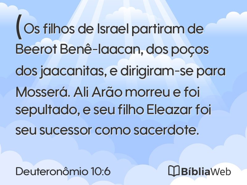 Deuteronômio 10:6 em imagem para compartilhar