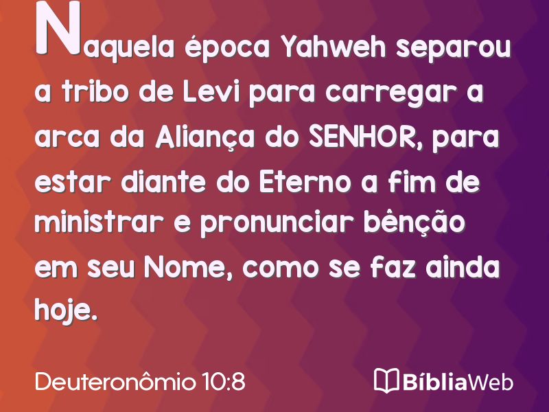 Deuteronômio 10:8 em imagem para compartilhar
