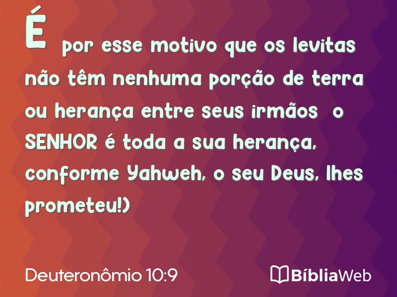 Deuteronômio 10:9 em imagem para compartilhar