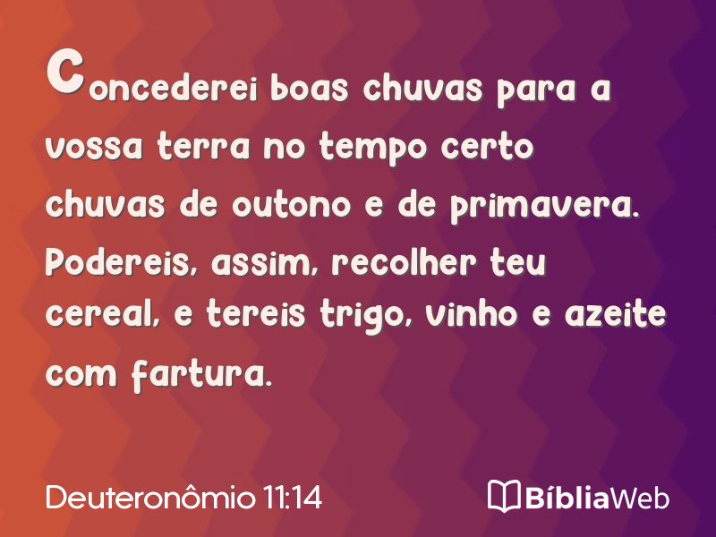 Deuteronômio 11:14 em imagem para compartilhar