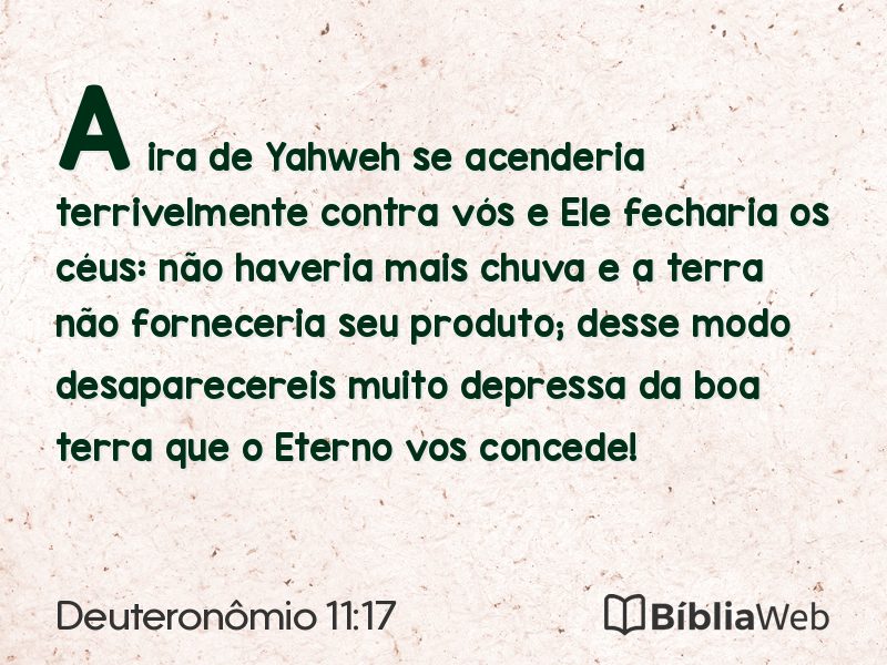 Deuteronômio 11:17 em imagem para compartilhar