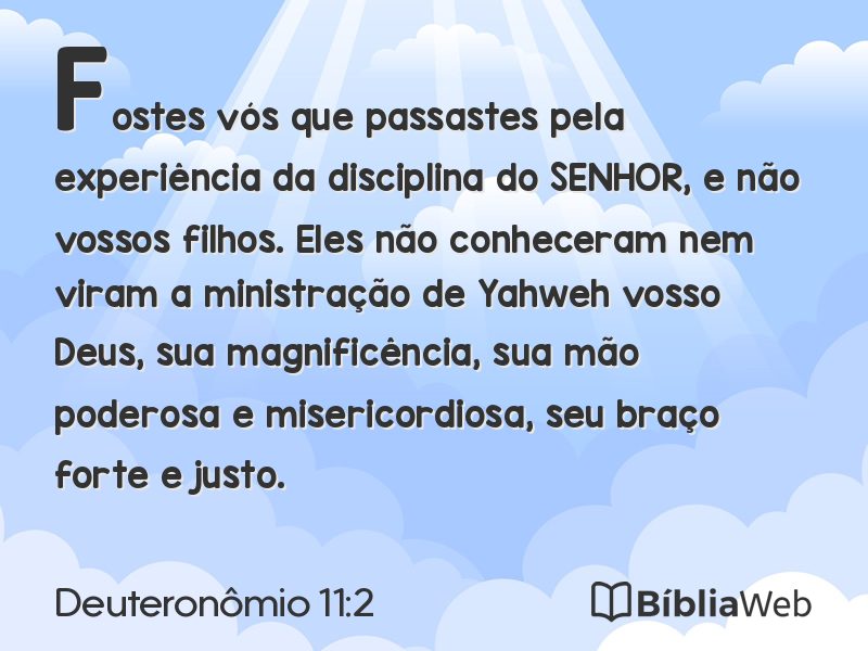 Deuteronômio 11:2 em imagem para compartilhar