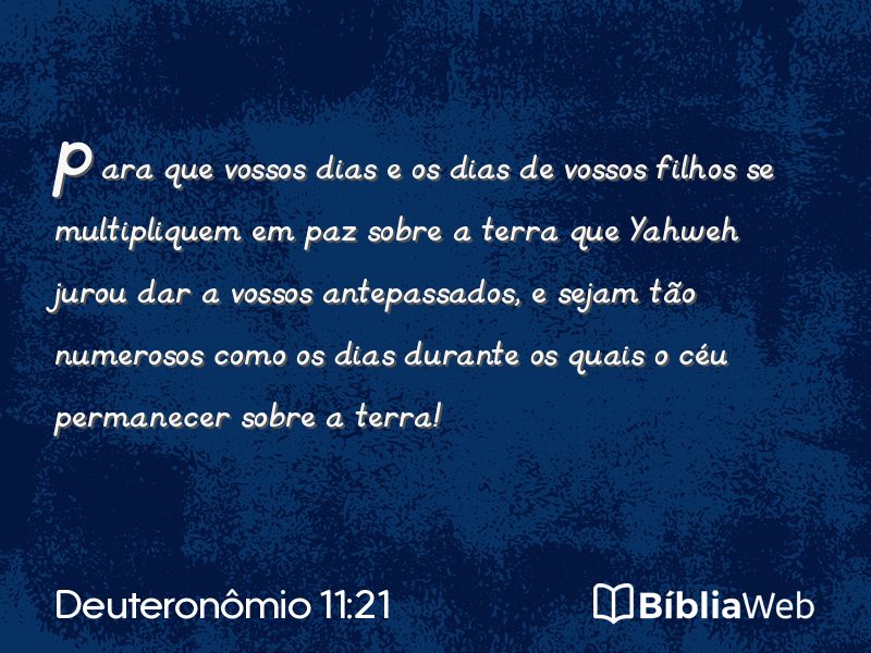 Deuteronômio 11:21 em imagem para compartilhar