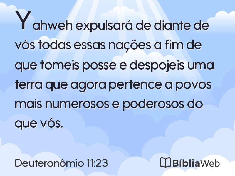 Deuteronômio 11:23 em imagem para compartilhar
