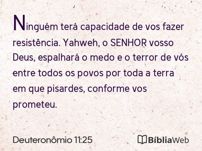 Deuteronômio 11:25 em imagem para compartilhar