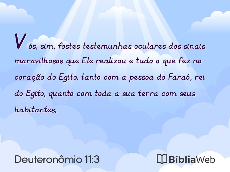 Deuteronômio 11:3 em imagem para compartilhar
