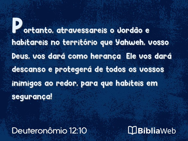 Deuteronômio 12:10 em imagem para compartilhar