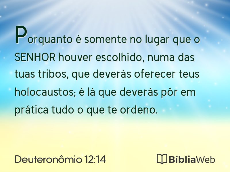 Deuteronômio 12:14 em imagem para compartilhar