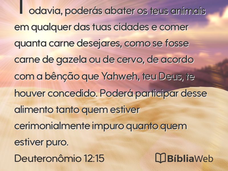 Deuteronômio 12:15 em imagem para compartilhar