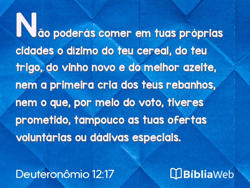 Deuteronômio 12:17 em imagem para compartilhar
