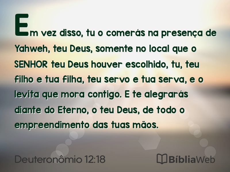 Deuteronômio 12:18 em imagem para compartilhar