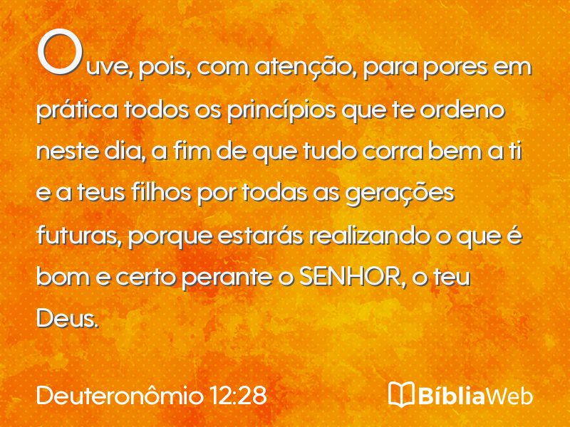 Deuteronômio 12:28 em imagem para compartilhar