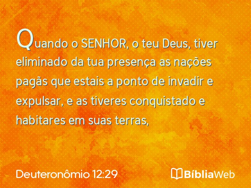 Deuteronômio 12:29 em imagem para compartilhar