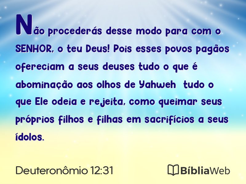 Deuteronômio 12:31 em imagem para compartilhar