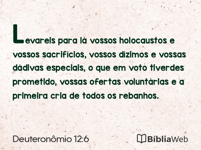 Deuteronômio 12:6 em imagem para compartilhar